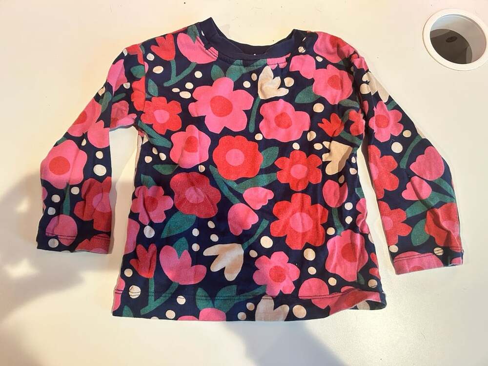 Hanna Andersson Long Sleeve Floral Print Tee Size 90 cm US 3T